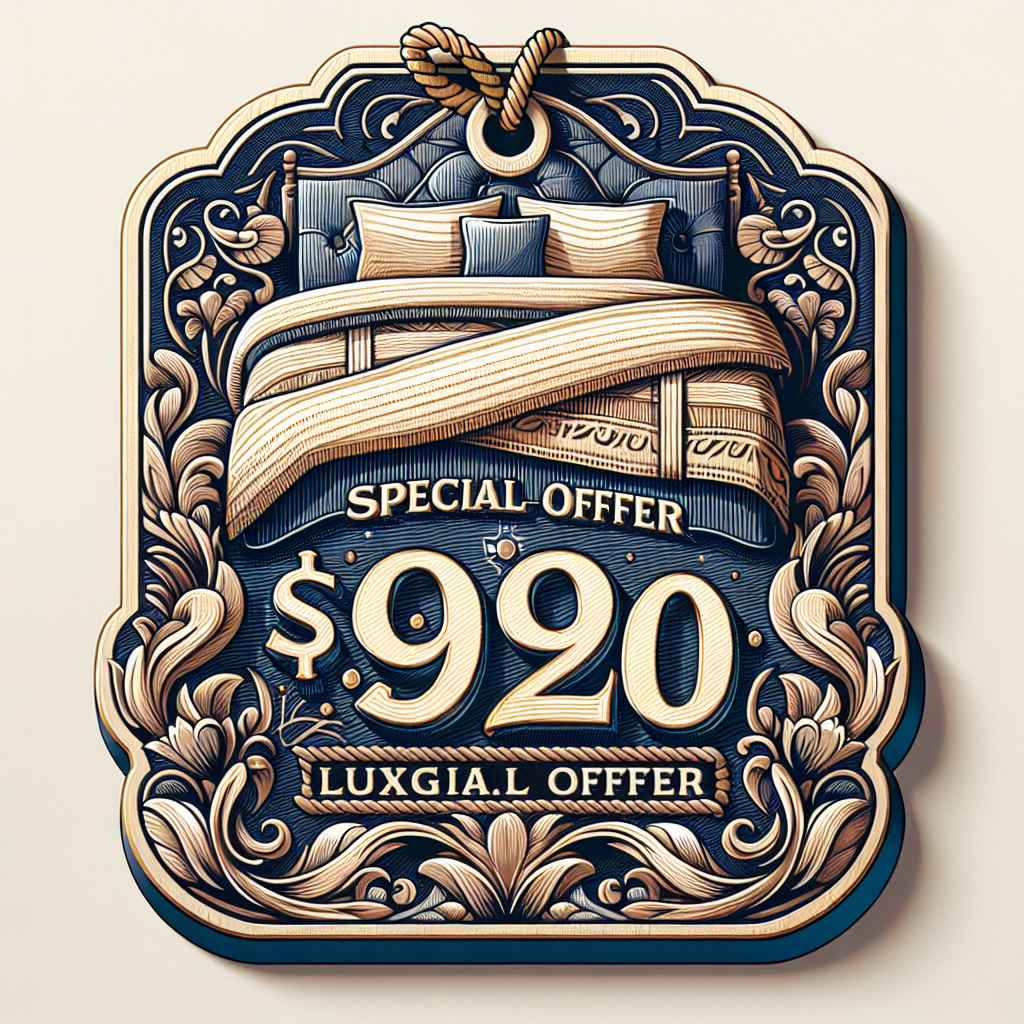 תג מחיר עם מבצע למצעים יוקרתיים